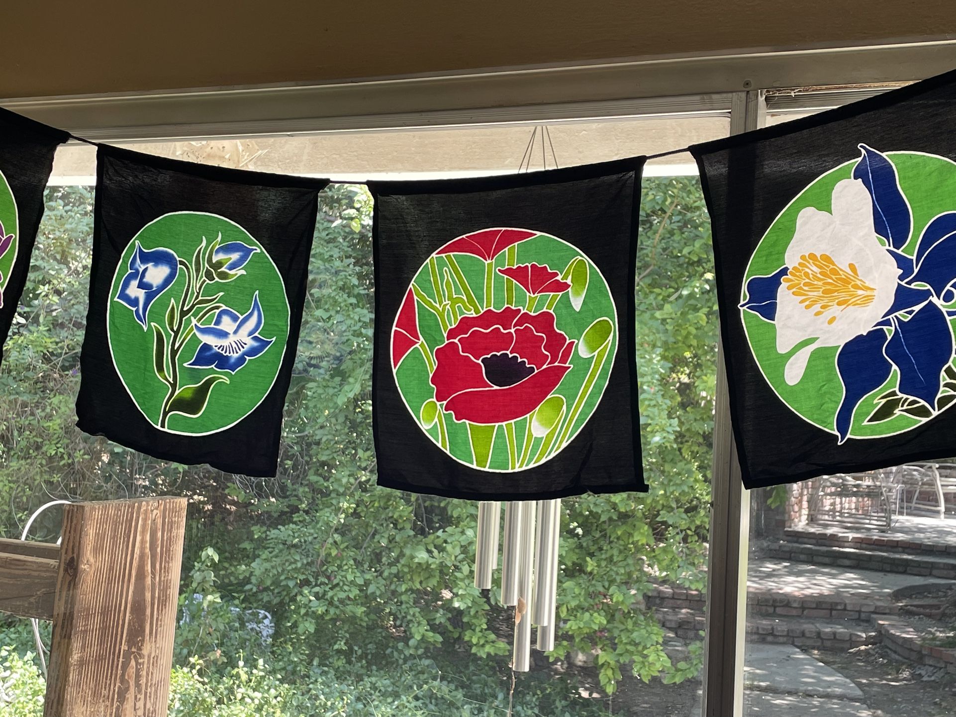 Beautiful Flowers Prayer Flag 11-foot Banner Floral Decor