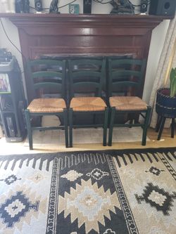 Wooden Chairs With Woven Seats