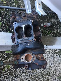 2005 mercruiser intake manifold 4 br carb cast iron fresh water cooled
