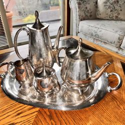 Roger Brothers Springtime 1950’s Tea And Coffee Set