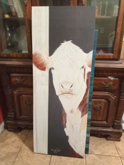 Cow Portrait Canvas Wall Art