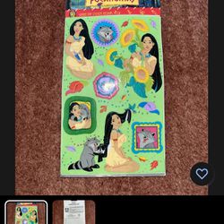 Vintage Sandylion Kromekote Disney Stickers Pocahontas Meeko 2 Sheet Activity