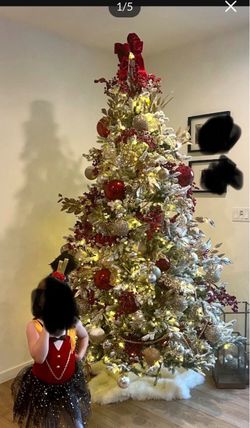 Macy’s Flocked 96” Fraser Fir Christmas Tree