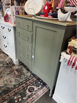 Newly Refinished Green Armoire Dresser