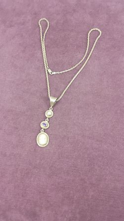 20 in Italy 925 silver rope necklace with Victorian style pendant
