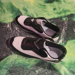 Size 8 Black and White Velcro shoes