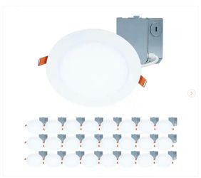 HLBE 6 in. Ultra-Slim Downlight 3000K Fixed CCT New Construction/Remodel Integrated LED Recessed Light Kit 24PK