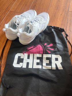 White Cheer Sneakers with Drawstring Bag