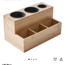 Bamboo Hair Tool Organizer 