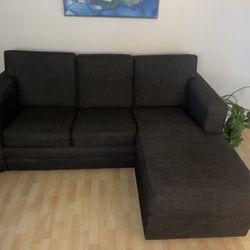 Sectional Sofa With Pullout Bed (Full Size Mattress Included)