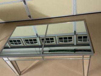 Glass mirror coffee table