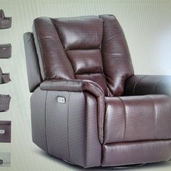 Brown Leather Power Recliner Chair – Electric Reclining Sofa Seat – Excellent Condition – $350