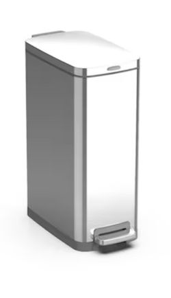 MOXIE 40 Liter Stainless Steel Silver Steel Kitchen Hinged Lid Trash Can