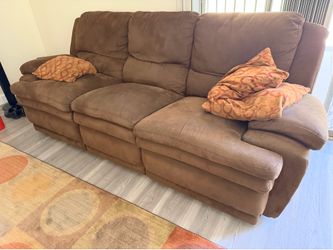 La-Z-Boy brown wood decking sofa and chair