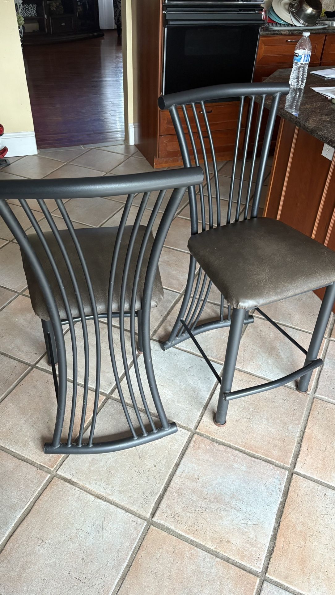 5 24” High Black Metal Chairs