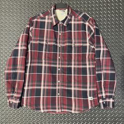 The North Face Campshire Flannel Jacket Snap Sherpa Lined Plaid Mens Size Large