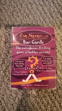 I've never, bar cards game
