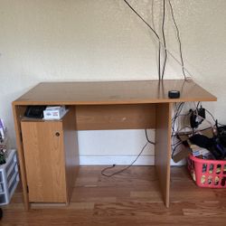 44.5 Inch Width And 28 Inch Height Desk With Small Cabinet 