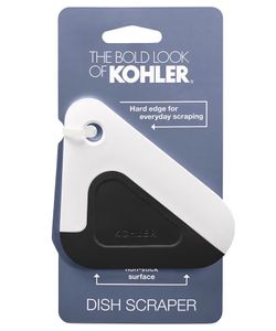 3 Pack Kohler K-8624-0 Kitchen Pot and Pan Dish Scraper, Silicone and Nylon, Heat Resistant, One Size, White and Charcoal