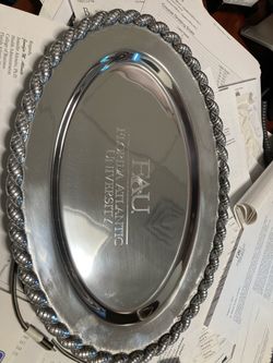 FAU Florida Atlantic University Engraved Silver Tray