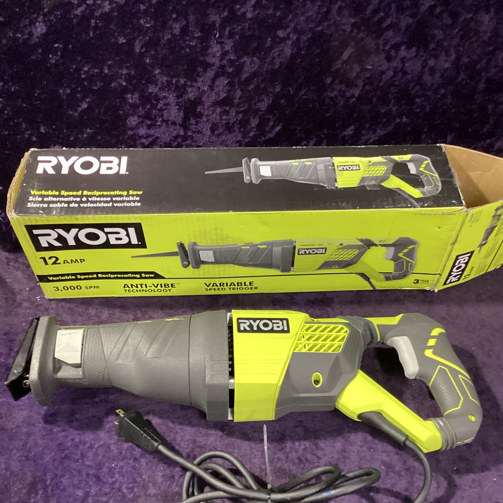 🧰🛠RYOBI 12 Amp Corded Reciprocating Saw LIGHTLY USED/GREAT CONDITION!-$40!🛠🧰