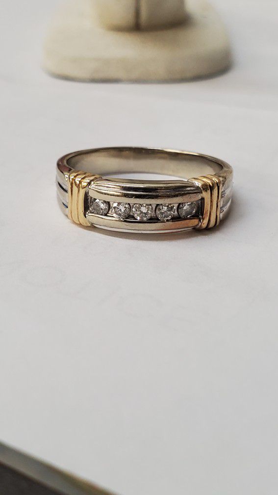 Diamond Band Ring 14karat Solid Gold 