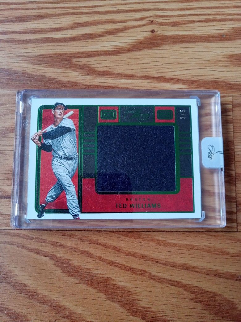 2023 Ted Williams Panini Three And Two Jumbo Patch Card Emerald #3/5 Boston Red Sox's 