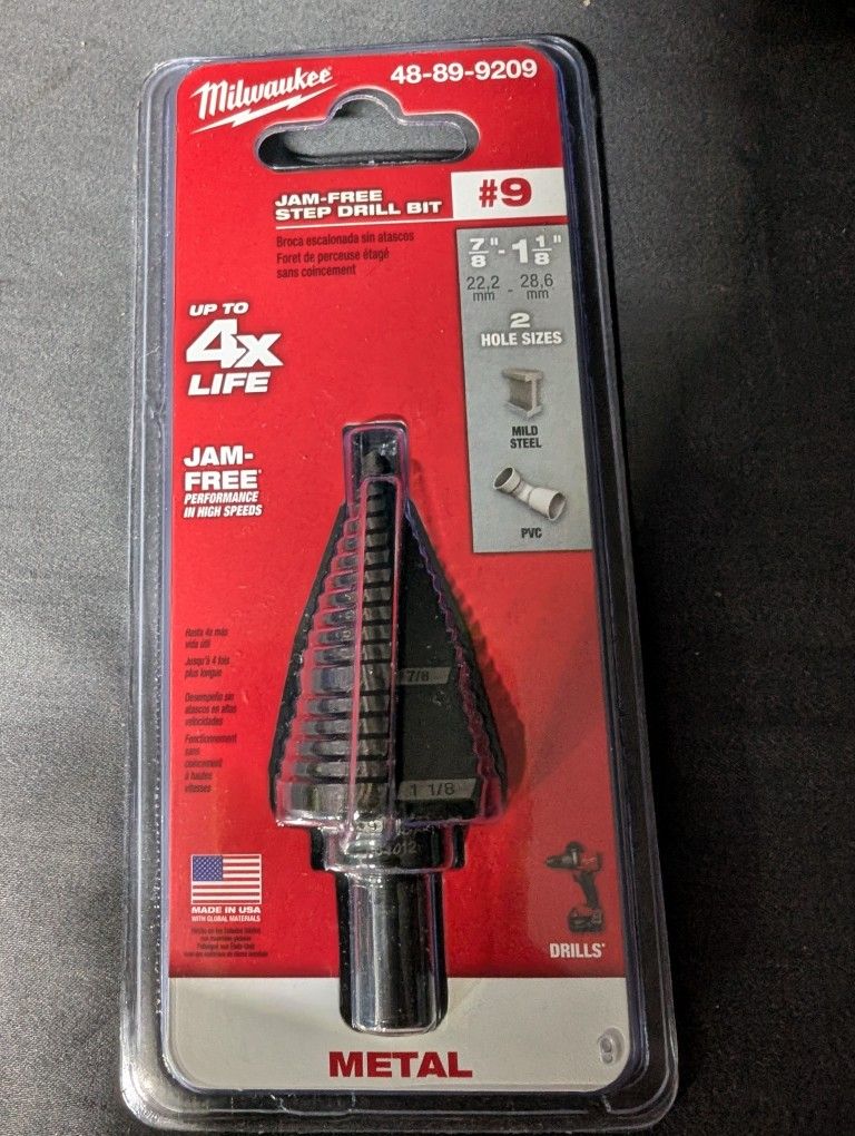 Milwaukee #9 7/8-13/8" Step Drill Bit