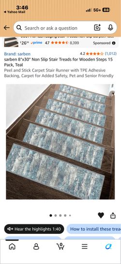 Sarben Non-Slip Stair Treads 15 Pack Teal