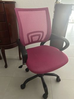 Pink Office Chair with Wheels