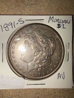 1891-S Morgan Silver Dollar AU