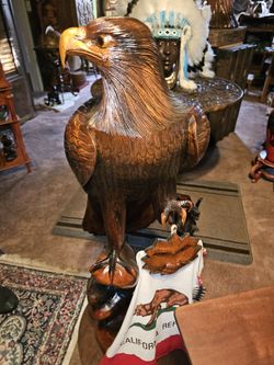 Eagle Hawk Bird Wood Carving