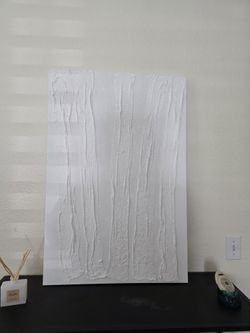 Original painting on canvas, abstract art, boho abstract art, white striped texture painting, mid-century modern art deco, modern wall art