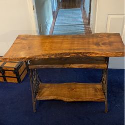 Custom Made Live Edge Sewing Machine Base Table
