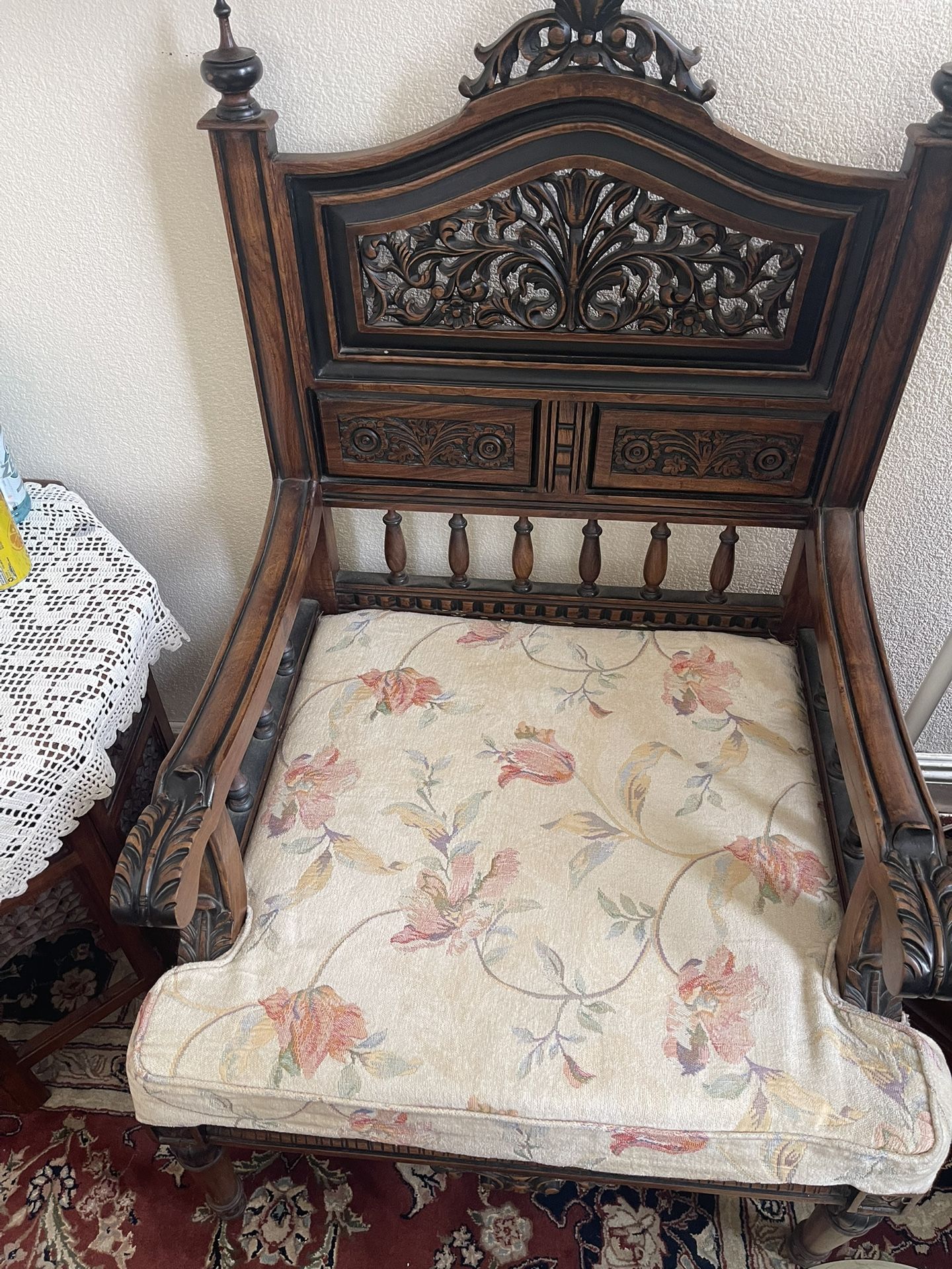 Two Hand Made Wood Chairs