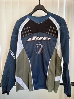 Men’s Dye Padded Long Sleeve Paintball Blue/Gray Jersey Size Medium