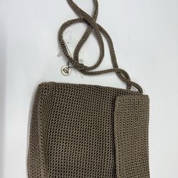 The Sak Crochet Crossbody Bag Brown Knit Small Purse Boho Shoulder Bag New