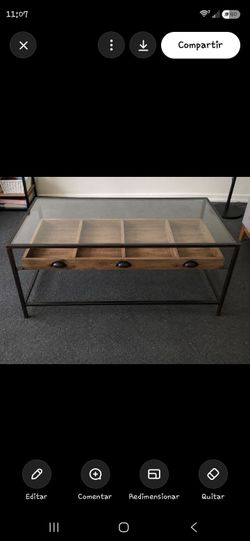 Glass Top Coffee Table with Drawers