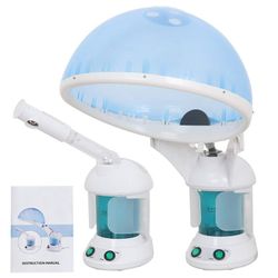 2 in 1 Mini Ozone Facial Steamer Hair Steamer, Blue White