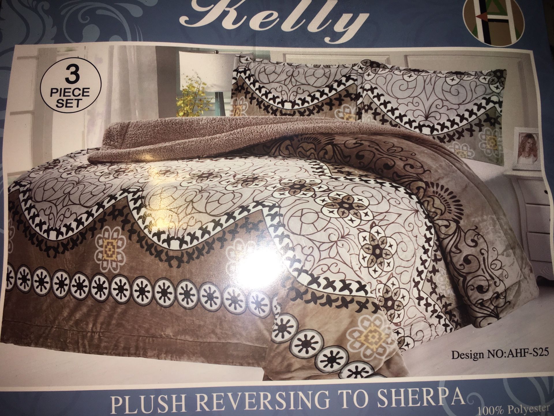 New 3 pc King Thick Borrego Blanket