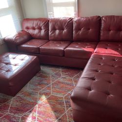 Sectional With Ottoman For Sell. Must Come And Pick Up!