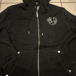 black true religion hoodie 