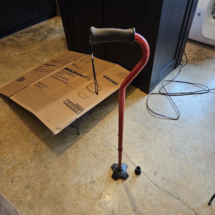 Adjustable Red Cane with Extra Bottom