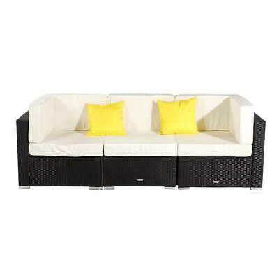 3PCS Couch Wicker Chairs with Cushion