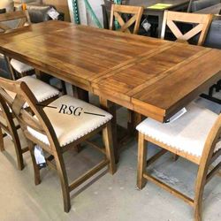 Counter Height Dining Table Set ✨ Extension Table And 4 Barstools ⭐$39 Down Payment with Financing ⭐ 90 Days same as cash