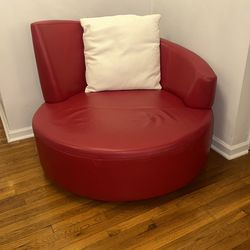 Red & White 3 Piece Leather Couch Set