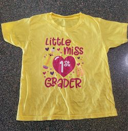 🍎 Little Miss 1st Grader Yellow Girls T-Shirt First Grade Back to School