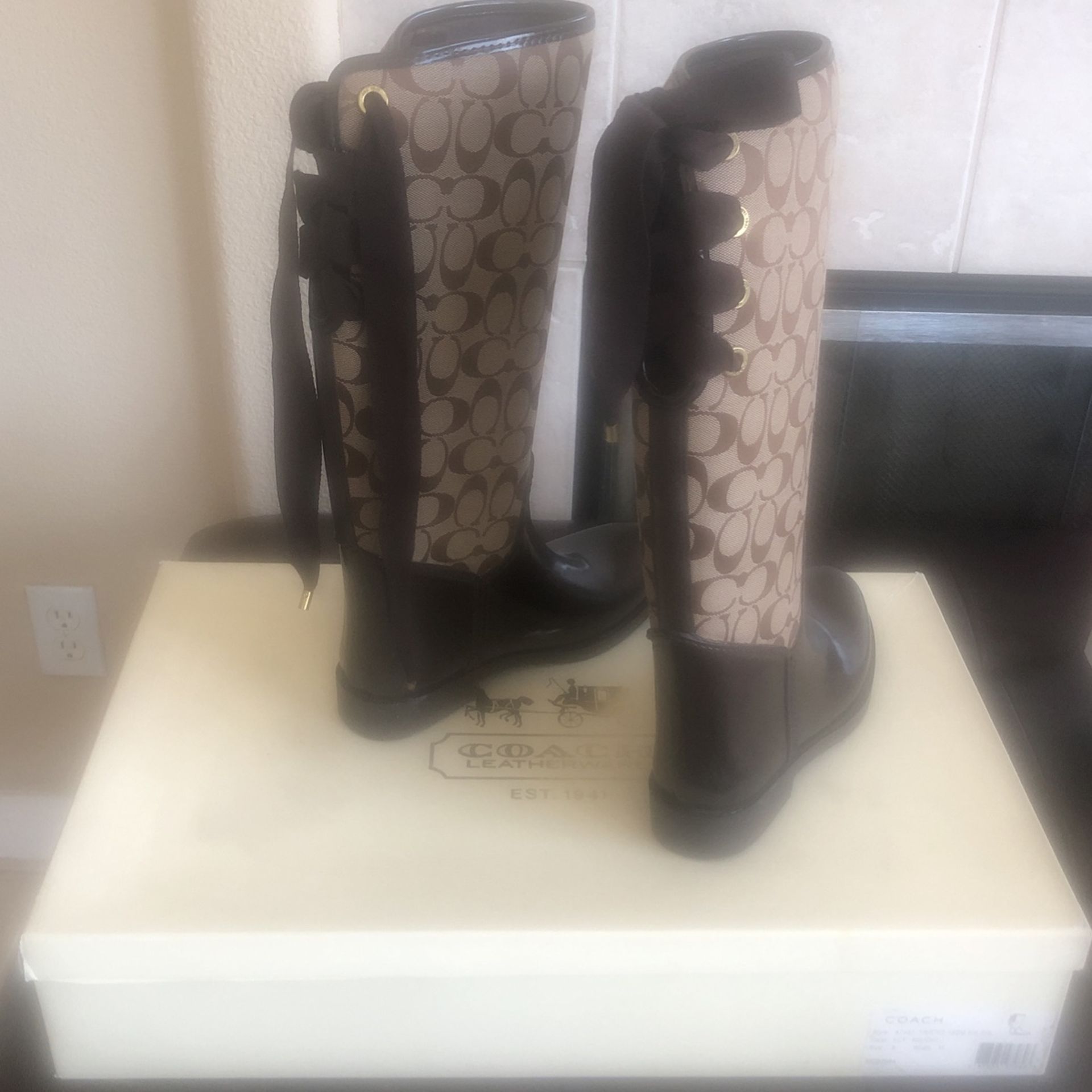 Coach Rain Boots Size 8 