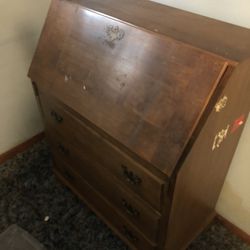 Slant Top Solid Wood Desk Antique 