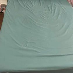 Full size memory foam mattress with frame ( included ugg bed sheets, no pillows)